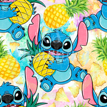 Load image into Gallery viewer, Blue alien pineapples seamless pattern