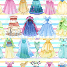 Load image into Gallery viewer, Princess dresses seamless pattern