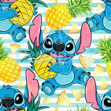 Load image into Gallery viewer, Blue alien pineapples seamless pattern
