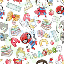 Load image into Gallery viewer, Back to school seamless pattern