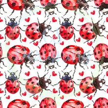 Load image into Gallery viewer, Valentines ladybugs seamless pattern