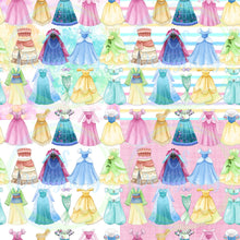 Load image into Gallery viewer, Princess dresses seamless pattern