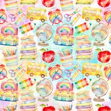 Load image into Gallery viewer, School supplies seamless pattern