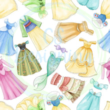 Load image into Gallery viewer, Princess dresses seamless pattern