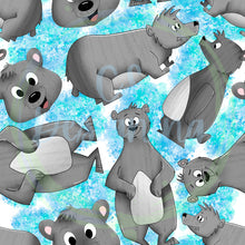 Load image into Gallery viewer, Gray bears seamless pattern