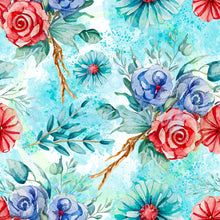 Load image into Gallery viewer, Patriotic floral seamless pattern