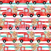 Load image into Gallery viewer, Christmas candy trucks seamless pattern