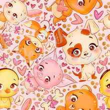 Load image into Gallery viewer, Valentine animals seamless pattern