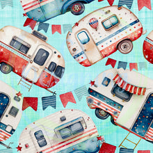 Load image into Gallery viewer, Patriotic camping seamless pattern