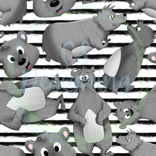 Load image into Gallery viewer, Gray bears seamless pattern