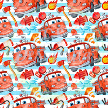Load image into Gallery viewer, Firefighter seamless pattern