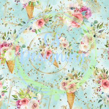 Load image into Gallery viewer, Ice cream floral seamless pattern