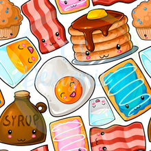Load image into Gallery viewer, Breakfast food seamless pattern