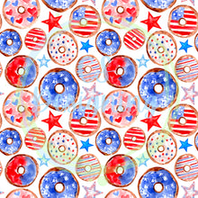 Load image into Gallery viewer, Patriotic donuts seamless pattern