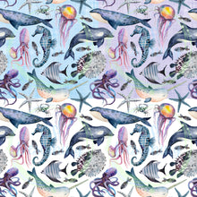 Load image into Gallery viewer, Deep sea animals seamless pattern