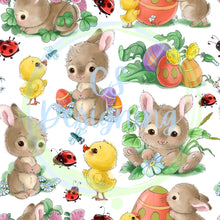 Load image into Gallery viewer, Bunny garden seamless pattern