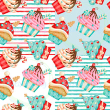 Load image into Gallery viewer, Christmas cupcakes seamless pattern