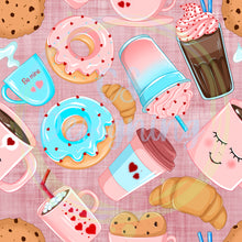 Load image into Gallery viewer, Valentines coffee seamless pattern