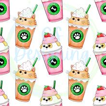 Load image into Gallery viewer, Animal coffees seamless pattern