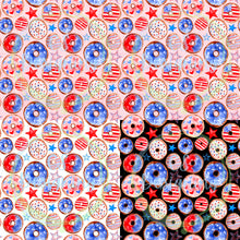 Load image into Gallery viewer, Patriotic donuts seamless pattern