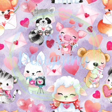 Load image into Gallery viewer, Valentines animals seamless pattern