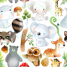 Load image into Gallery viewer, Forest animals seamless pattern