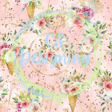 Load image into Gallery viewer, Ice cream floral seamless pattern