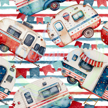 Load image into Gallery viewer, Patriotic camping seamless pattern