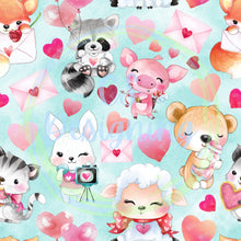 Load image into Gallery viewer, Valentines animals seamless pattern