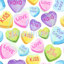 Load image into Gallery viewer, Candy hearts seamless pattern