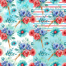 Load image into Gallery viewer, Patriotic floral seamless pattern