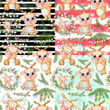 Load image into Gallery viewer, Reindeer Christmas lights seamless pattern