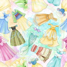 Load image into Gallery viewer, Princess dresses seamless pattern

