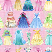 Load image into Gallery viewer, Princess dresses seamless pattern
