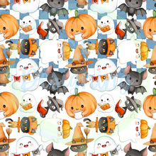 Load image into Gallery viewer, Cute ghosts seamless pattern
