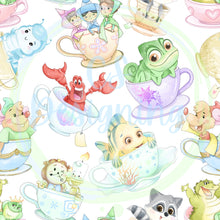 Load image into Gallery viewer, Teacup friends seamless pattern
