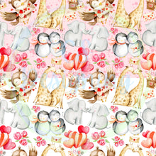 Load image into Gallery viewer, Vday animals seamless pattern
