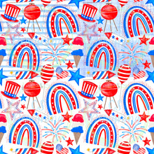 Load image into Gallery viewer, Patriotic rainbows seamless pattern
