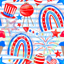 Load image into Gallery viewer, Patriotic rainbows seamless pattern
