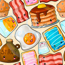 Load image into Gallery viewer, Breakfast food seamless pattern
