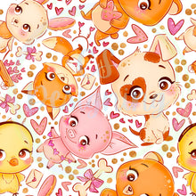 Load image into Gallery viewer, Valentine animals seamless pattern
