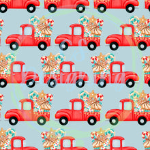 Load image into Gallery viewer, Christmas candy trucks seamless pattern
