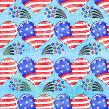 Load image into Gallery viewer, 4th of July hearts seamless pattern
