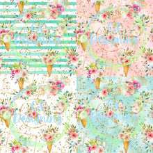 Load image into Gallery viewer, Ice cream floral seamless pattern
